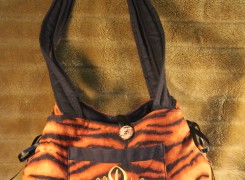 Tiger striped monogrammed purse